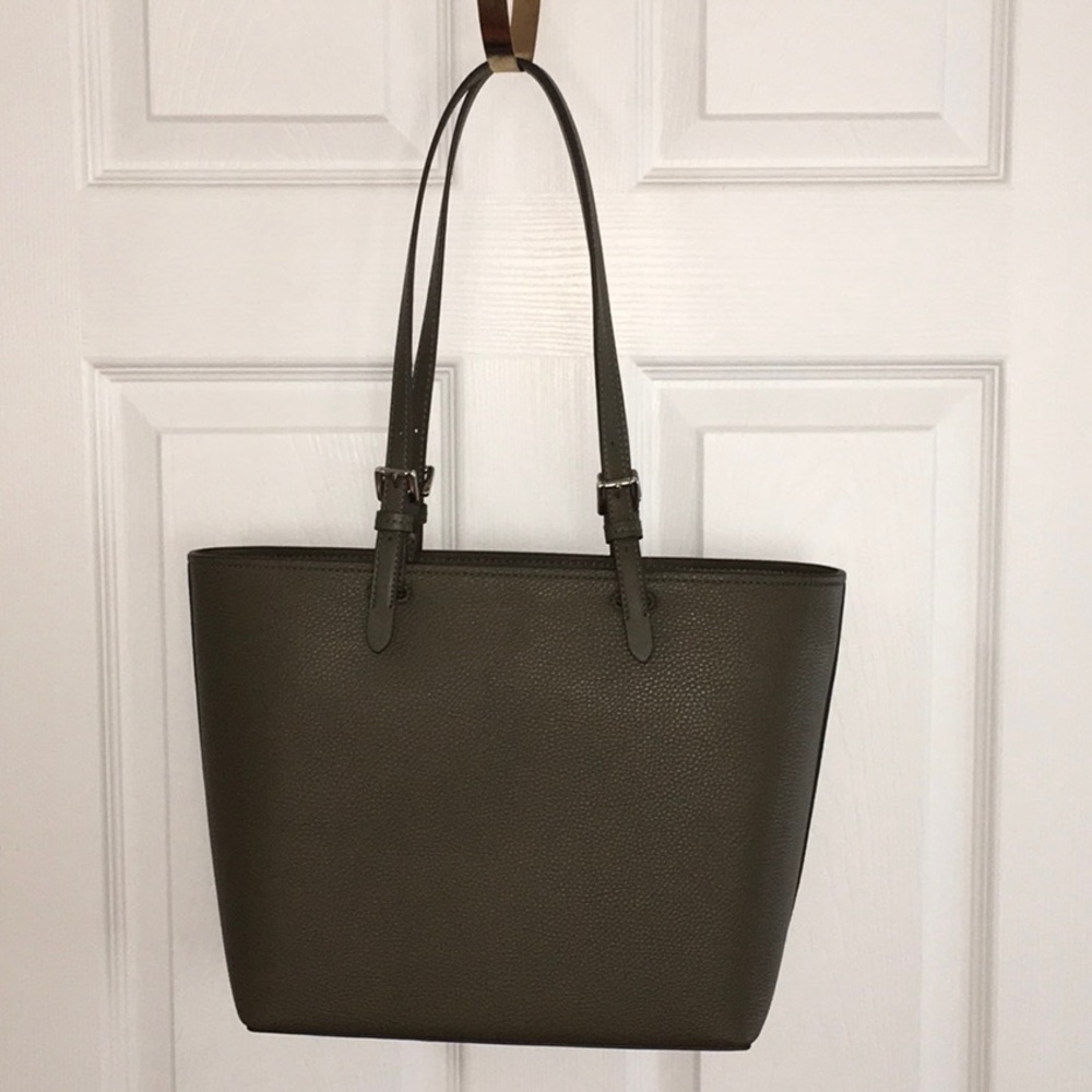 Michael Kors Dark Olive Jet Set Medium Pocket Tote Bag - Picture 3 of 6